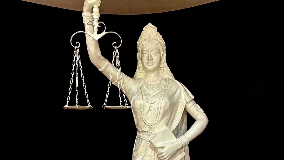 The new Lady Justice statue (photo: @DDNewslive/X)