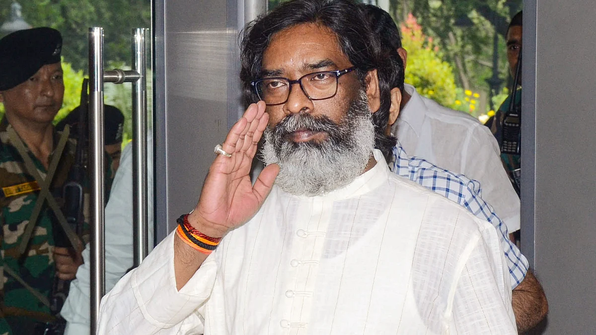 Jharkhand CM Hemant Soren in Ranchi, on 14 October (photo: PTI)