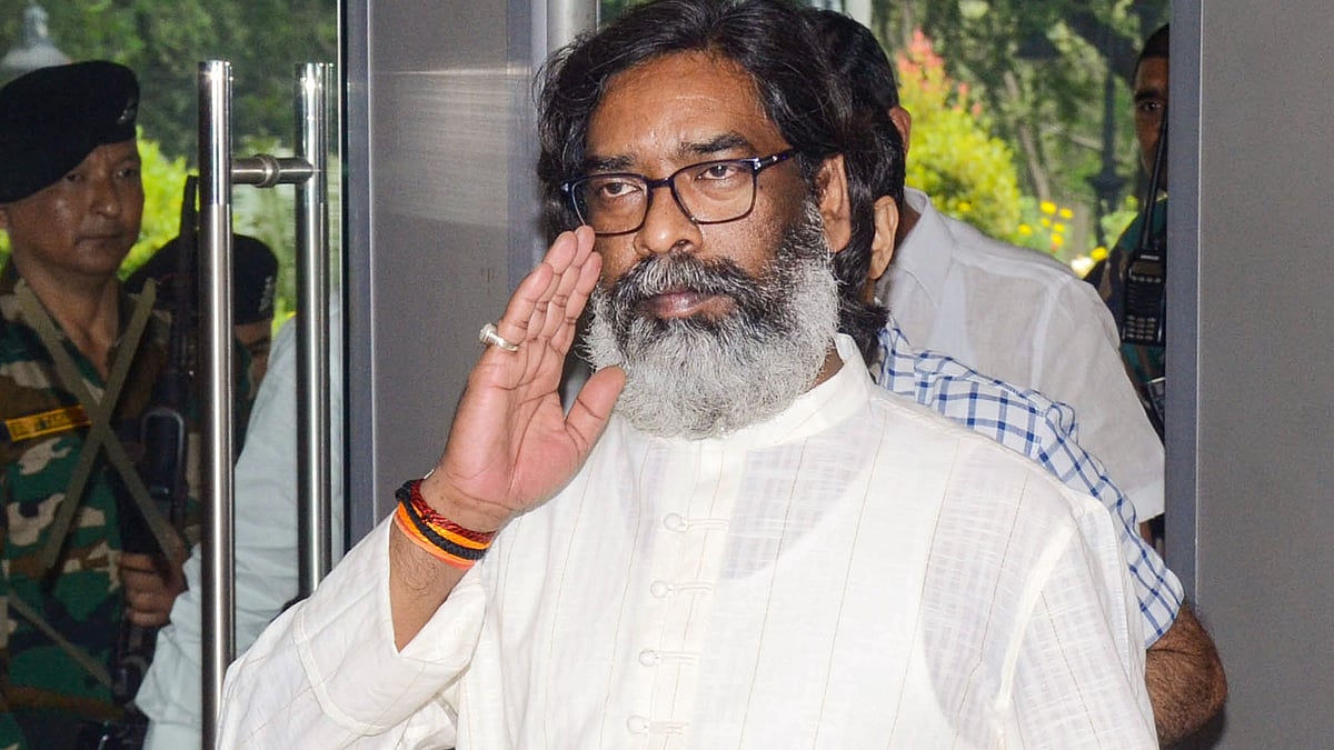 Jharkhand CM Hemant Soren in Ranchi, on 14 October (photo: PTI)