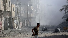 The Israeli army bombed several homes in Jabalia camp (photo: IANS)
