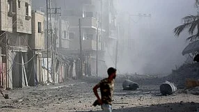 The Israeli army bombed several homes in Jabalia camp (photo: IANS)