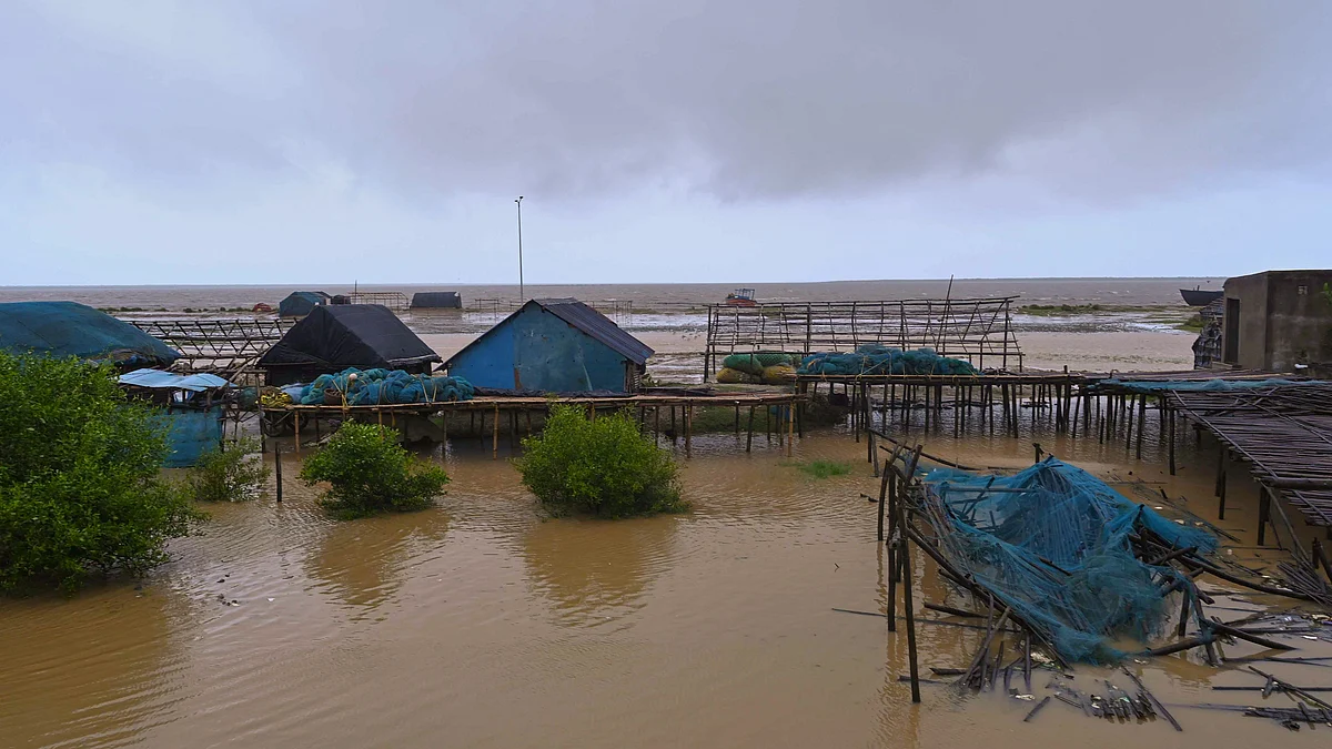 A waterlogged area in Bhadrak district on 24 October (photo: PTI)