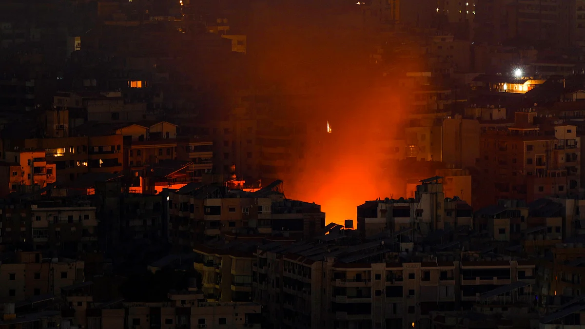 Smoke and fire rise after Israeli airstrike in Lebanon (photo: PTI)