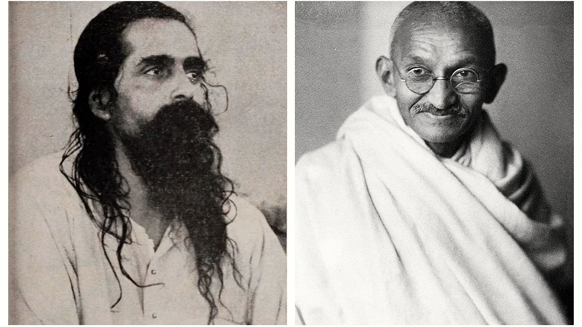 M.S. Golwalkar (left) and Mahatma Gandhi