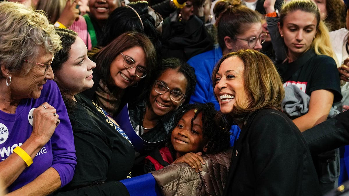 Kamala Harris at a campaign rally (photo: @KamalaHarris/X)