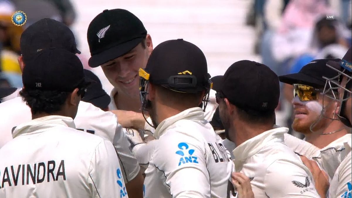 New Zealand team during the Test match (photo: @SirAshu2002/X)