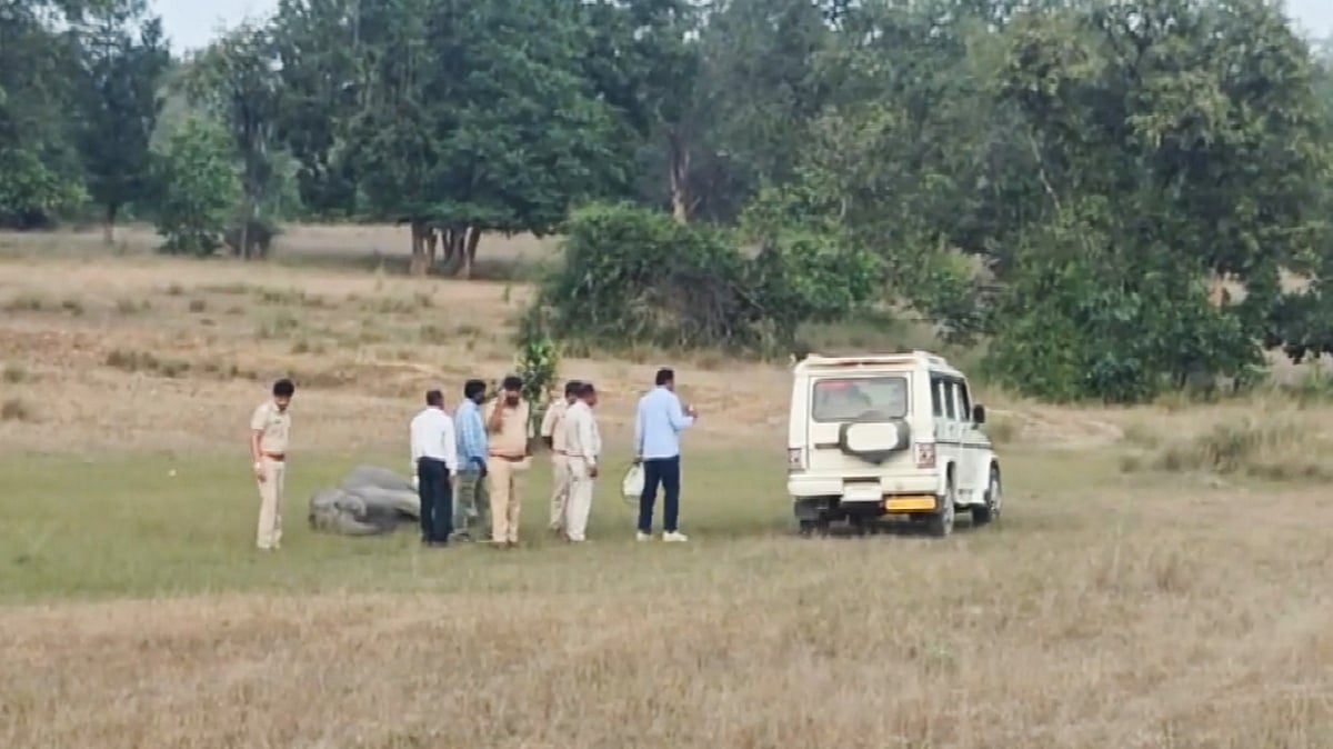Police personnel and other officials at Bandhavgarh Tiger Reserve