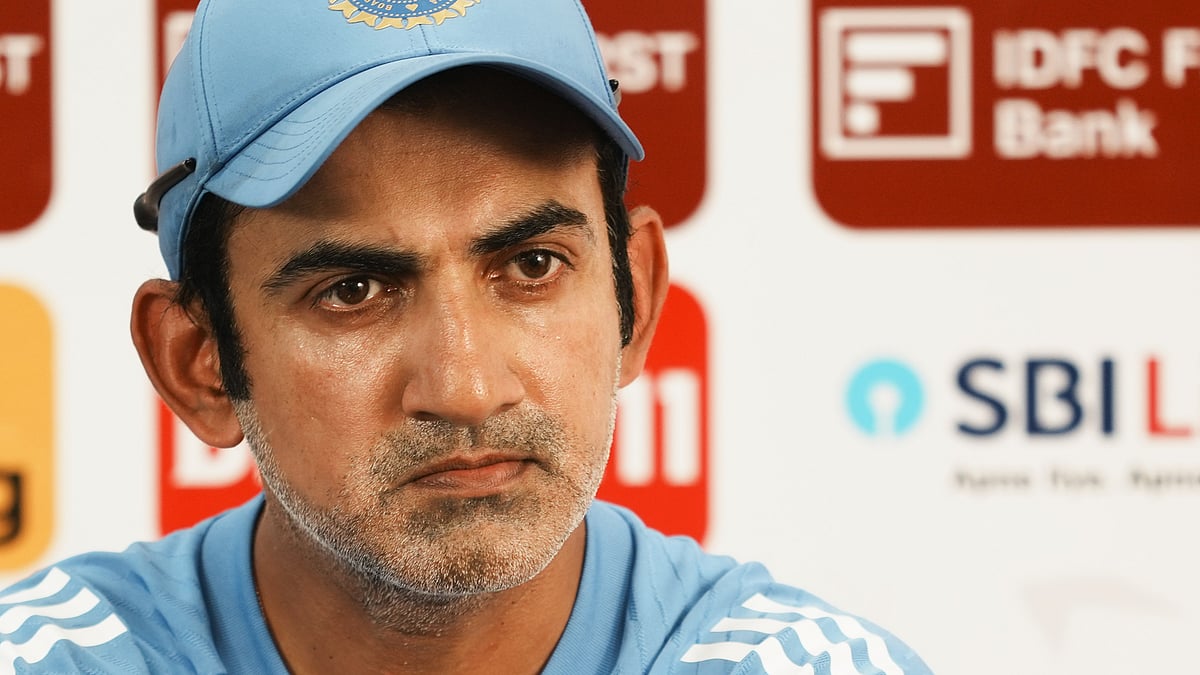 Gambhir at a press meet in Mumbai (photo: PTI)