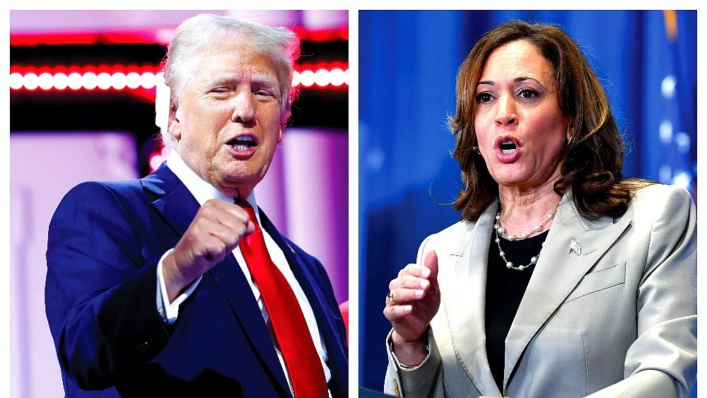 Donald Trump (left) and Kamala Harris