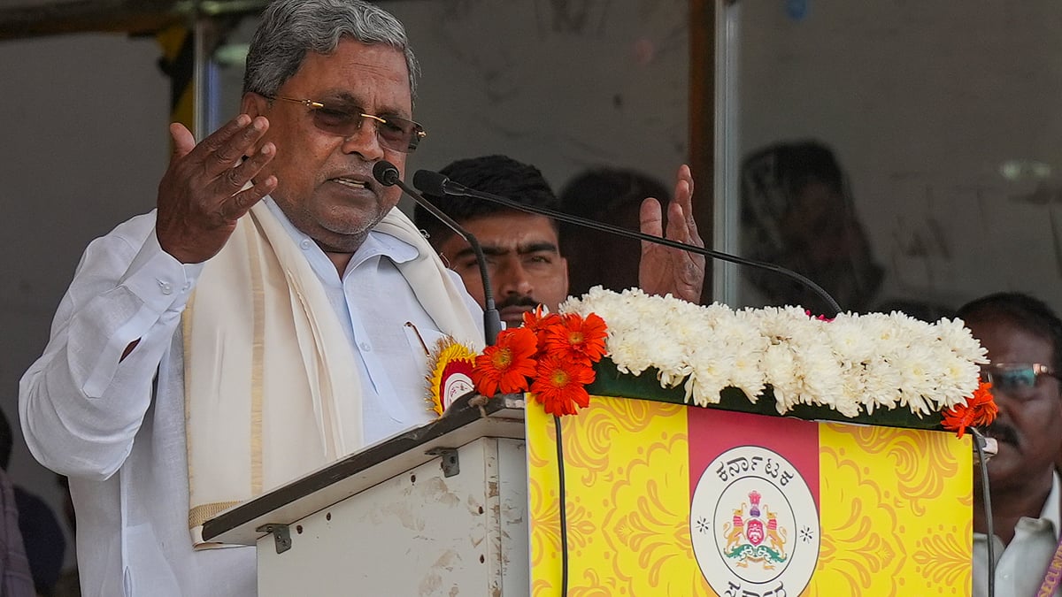 Karnataka CM Siddaramaiah in Bengaluru on 1 November (photo: PTI)