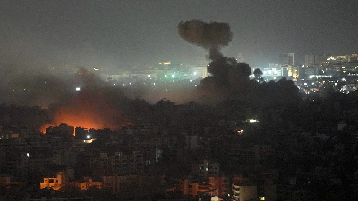 Israeli airstrikes in Lebanon on 1 November (photo: PTI)