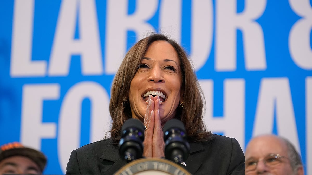 Democratic presidential nominee Kamala Harris in Janesville, Wis. on 1 November (photo: PTI)