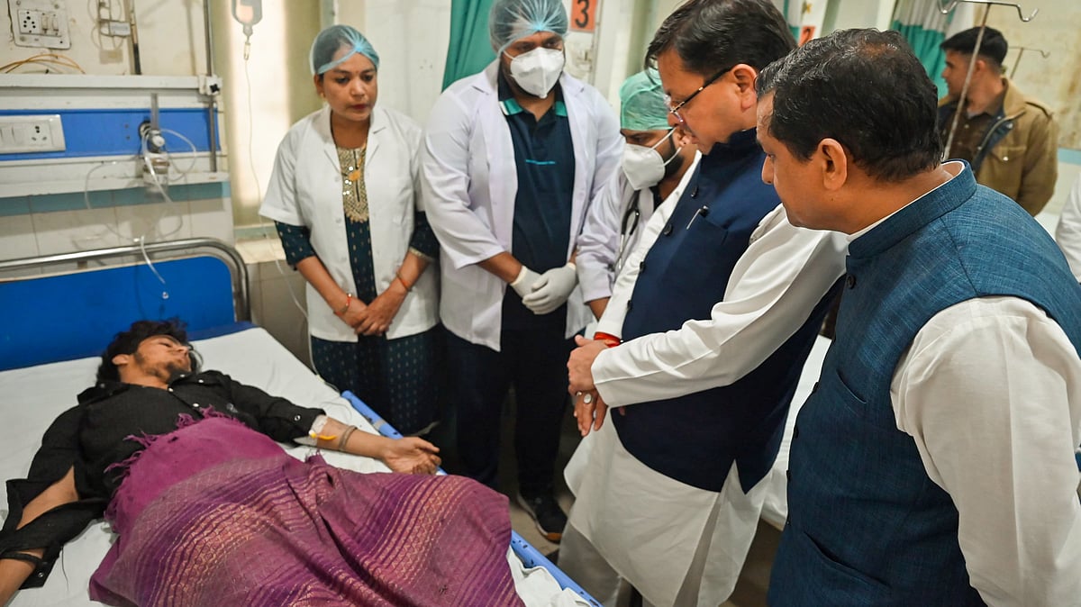 One of the people injured in the Almora bus accident in a Ramnagar hospital