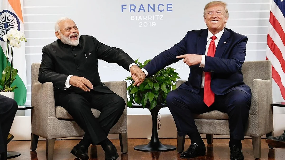 Modi and Trump in 2019 (photo: @narendramodi/X)