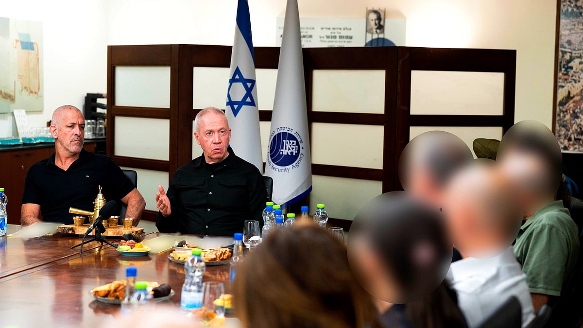 Yoav Gallant at his farewell meeting (photo: @yoavgallant/X)