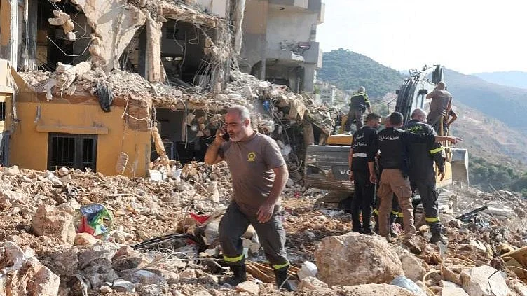 Rescue operation on after Israeli airstrikes on Lebanon (photo: IANS)