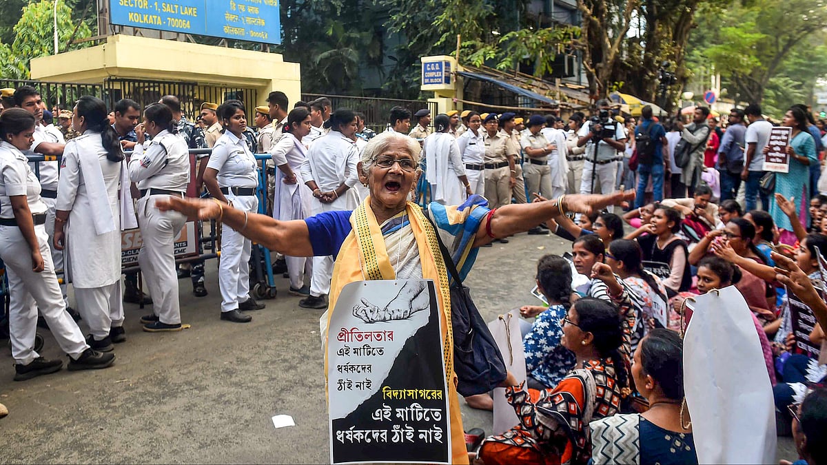 Women protest in Kolkata on 4 November (photo: PTI)