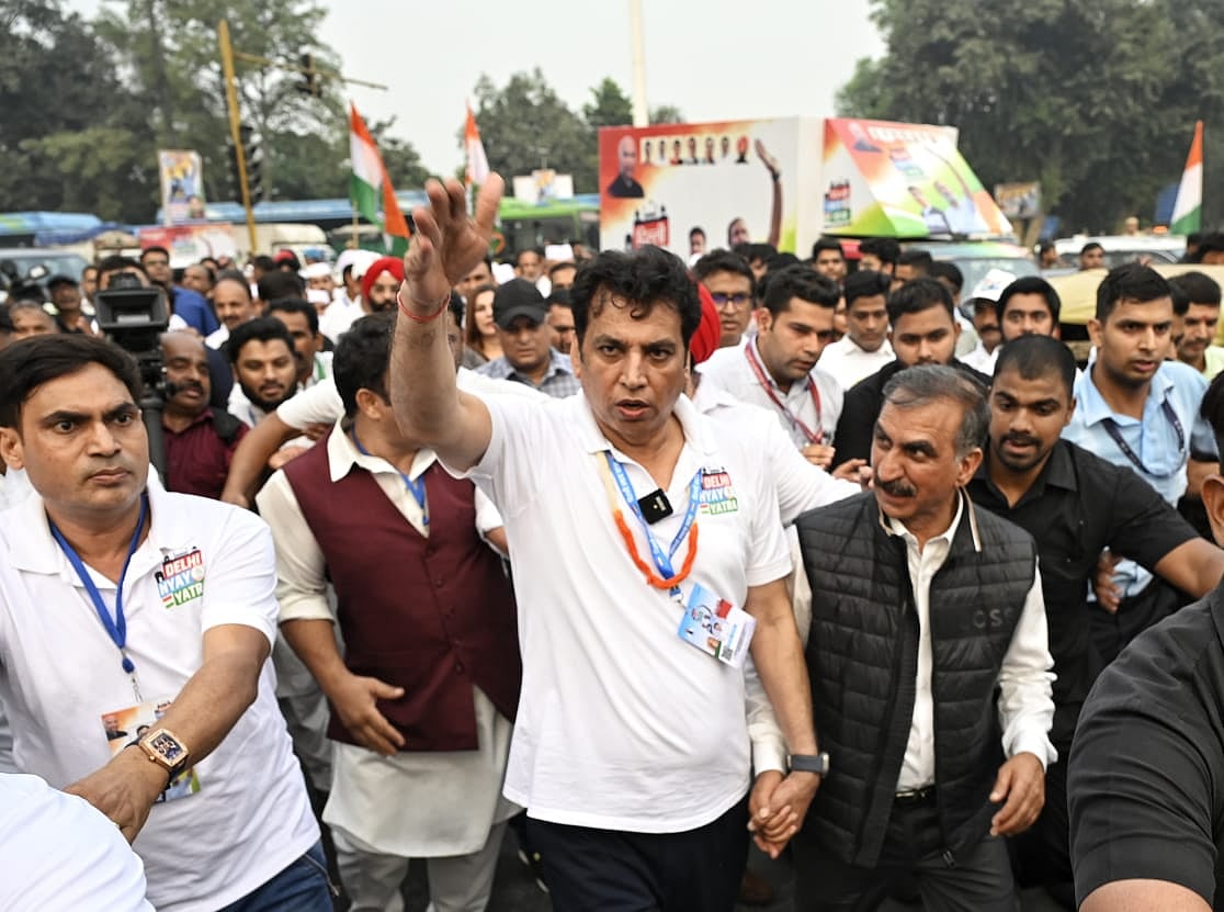 DPCC chief Devender Yadav and Himachal CM Sukhvinder Sukhu 