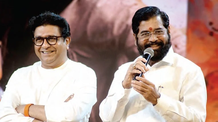 Raj Thackeray and Eknath Shinde in in happier days