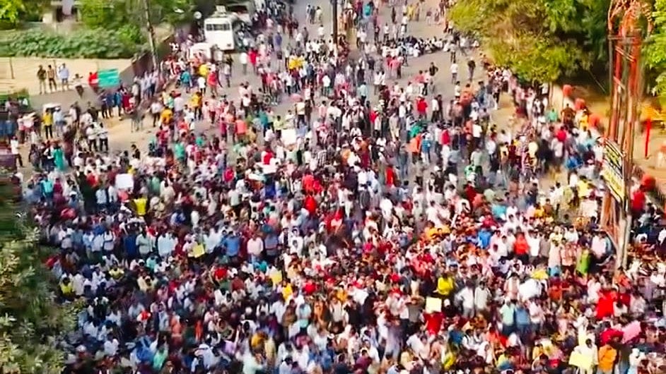 A view of the protest (photo: @sumitrathore100/X)