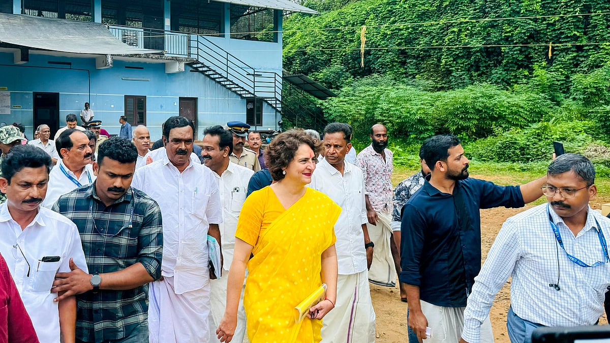 Congress candidate Priyanka Gandhi Vadra in Thiruvambadi on 13 November (photo: PTI)