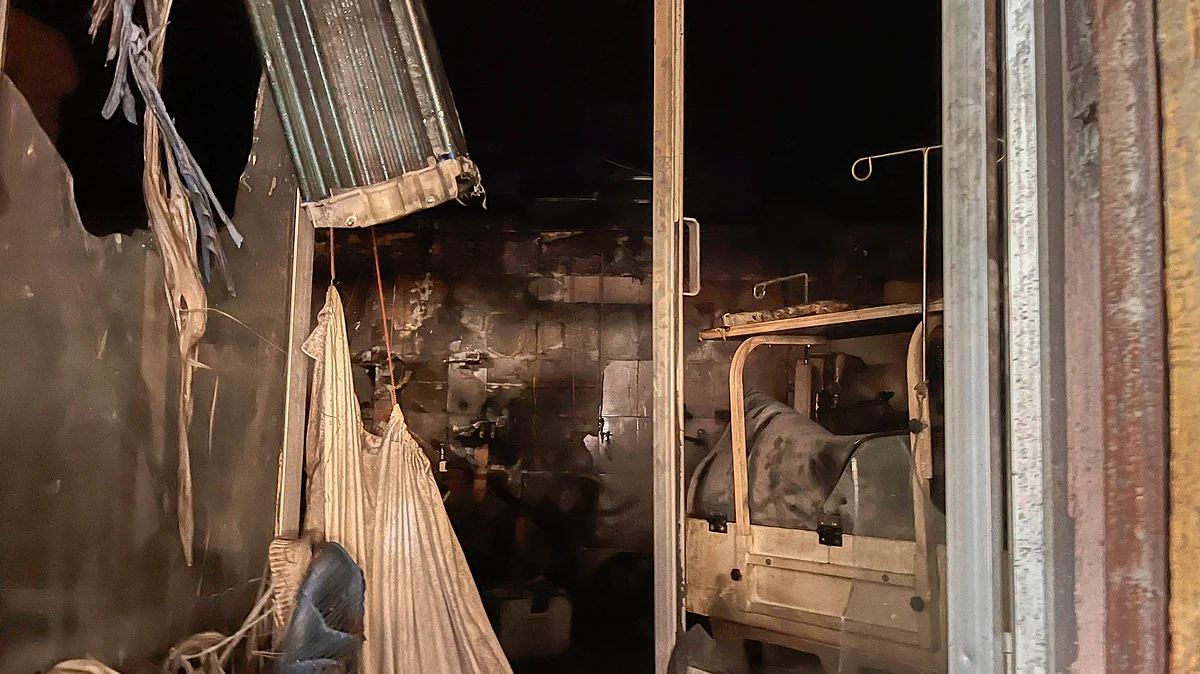 Charred remains inside the Neonatal Intensive Care Unit of the Maharani Laxmi Bai Medical College, Jhansi
