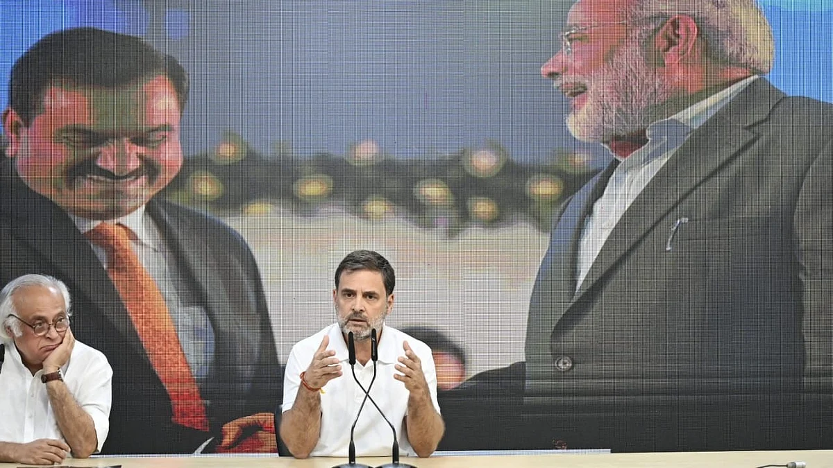 Congress press conference on US charges against Gautam Adani (photo: Vipin)