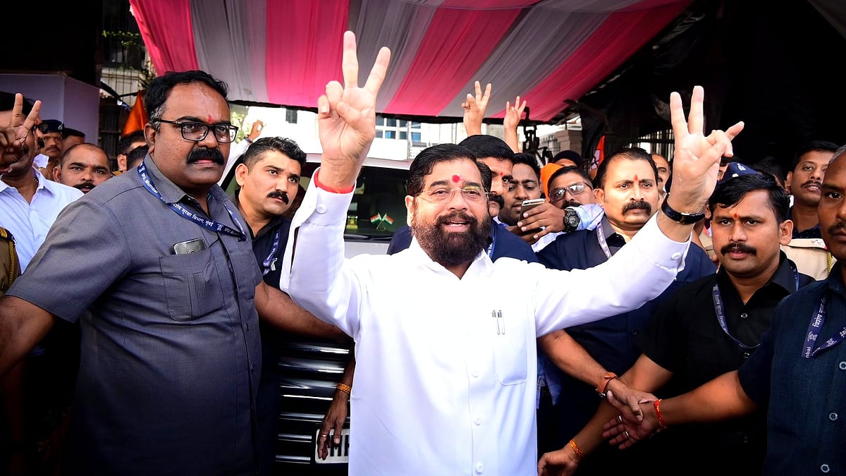 Eknath Shinde celebrates the Maharashtra win (photo: @mieknathshinde/X)