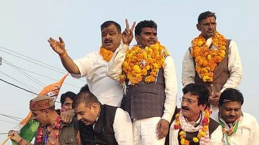 Mukesh Malhotra of the Congress stands tall after defeating turncoat BJP minister Ramniwas Rawat