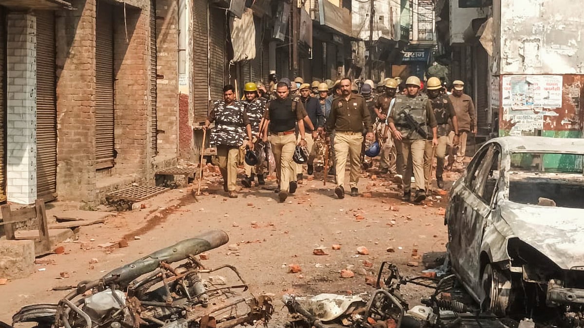 Police patrol the streets after the violence in Sambhal, Saunday, 24 Nov. 2024 (Photo: PTI)