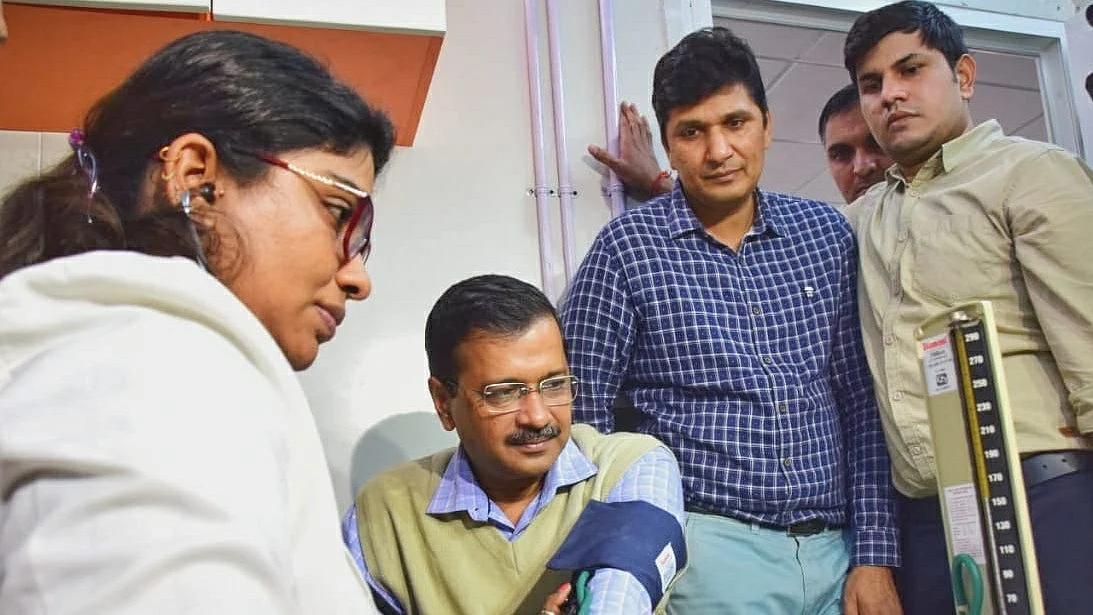 Ex-Delhi CM Arvind Kejriwal at the opening of a mohalla clinic in 2019 (photo: @AamAadmiParty/X)