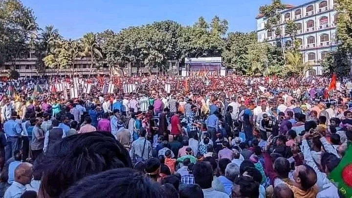Hindus protest in Rangpur on 22 November (photo: @joydas1844417/X)