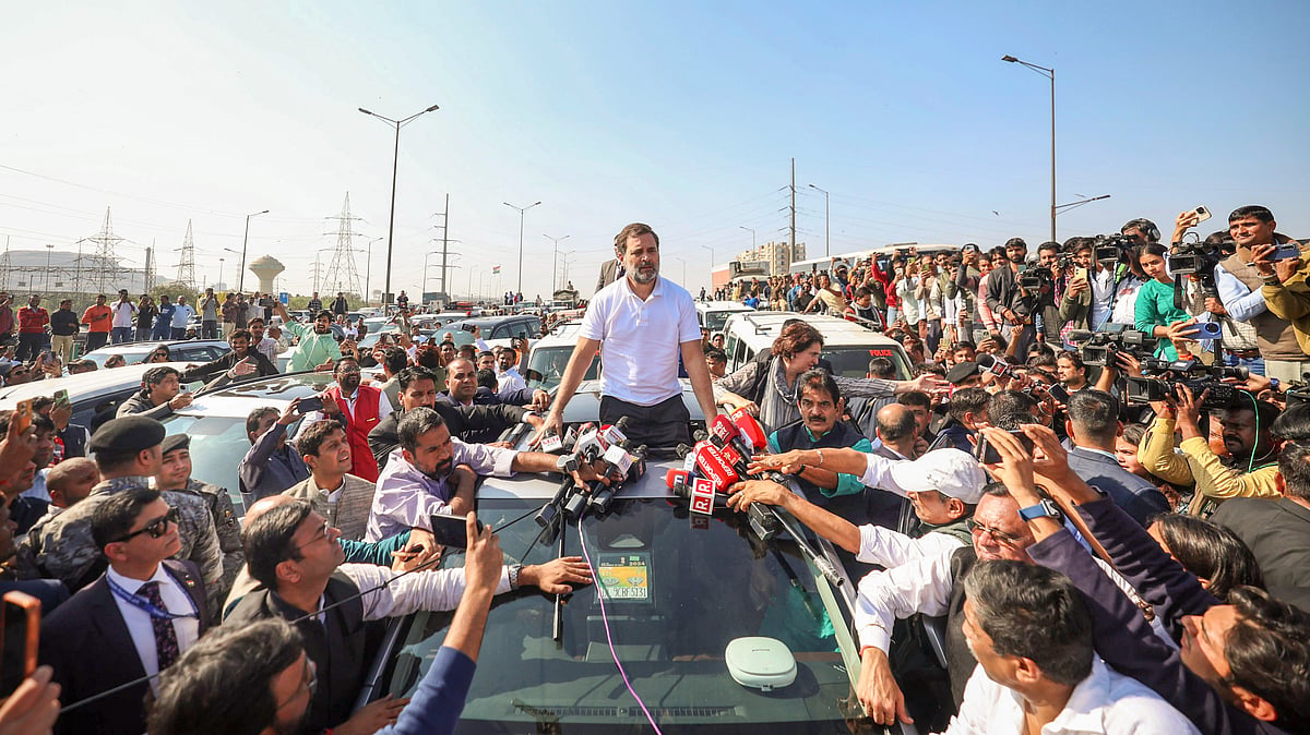 Rahul Gandhi at the Ghazipur border in Ghaziabad on 4 December (photo: PTI)
