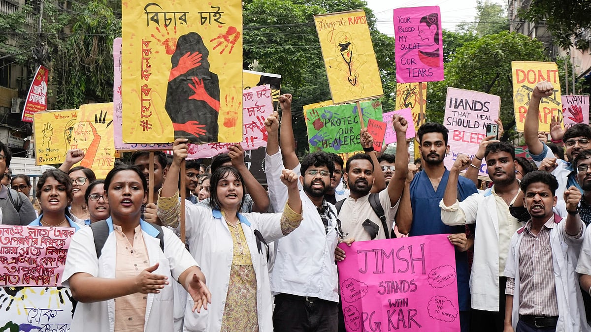 File photo of junior doctors protesting in Kolkata