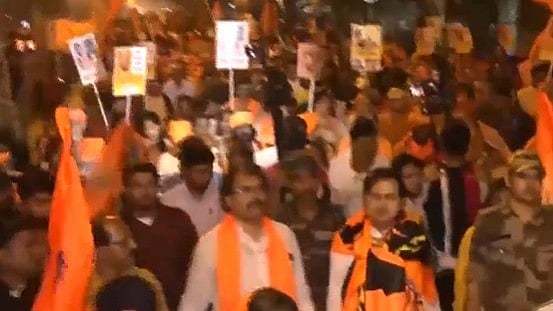 A protest in Kolkata against alleged targeting of Hindus in Bangladesh