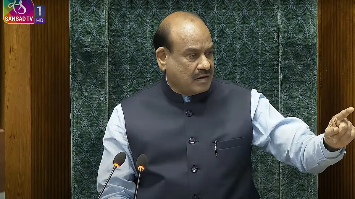 Screengrab of Lok Sabha Speaker Om Birla