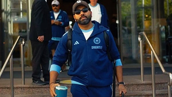 India captain Rohit Sharma arrives at Brisbane (photo: @BCCI/X)