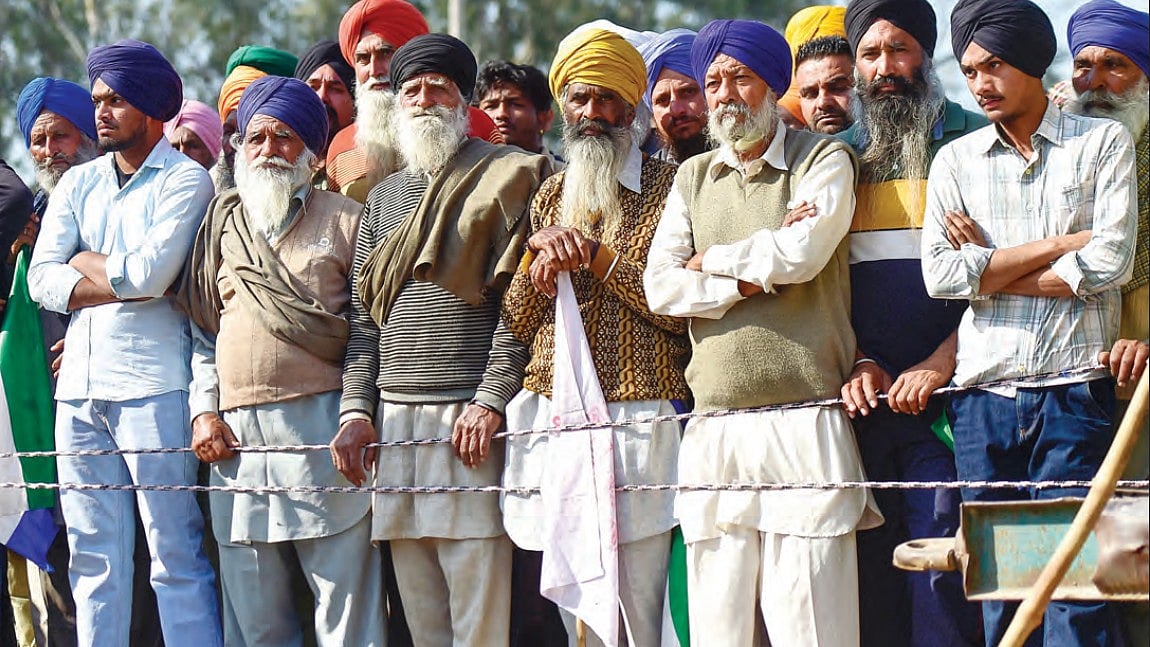 Agitating farmers halted at the Punjab–Haryana state border at Shambhu, 6 December 2024