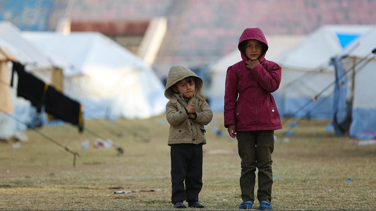 Children at a camp for the displaced in Syria