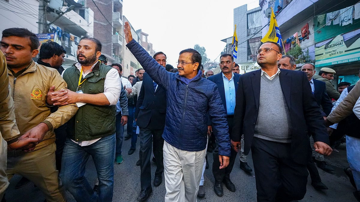 Arvind Kejriwal during his padyatra in Badarpur on 16 December (photo: PTI)