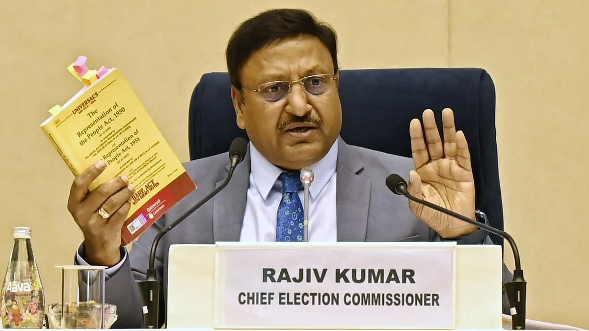 CEC Rajiv Kumar discusses new election rule barring access to CCTV footage of poll booths (Vipin/NH)
