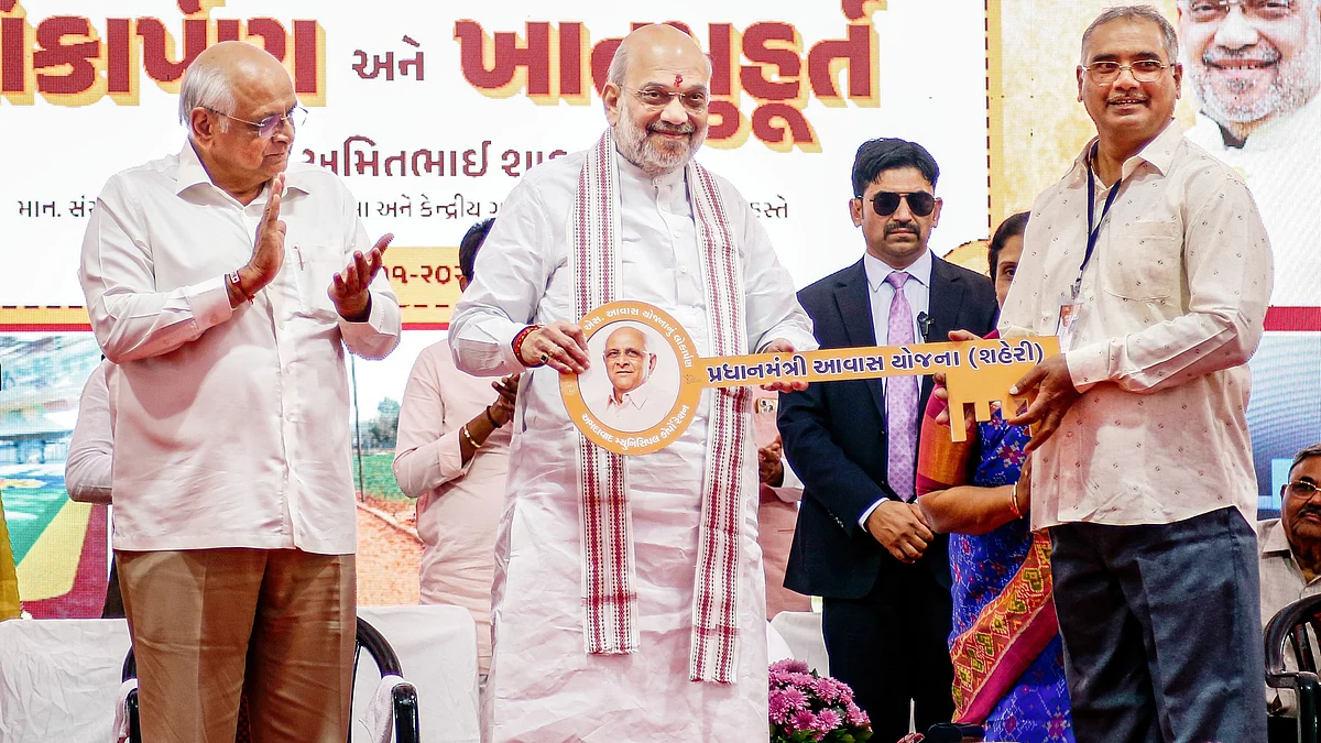Amit Shah at the Ahmedabad event (photo: PTI)