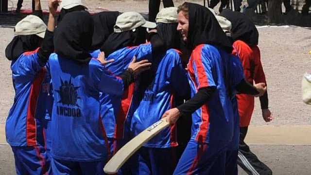Afghan women cricketers rejoice after the match in Melbourne