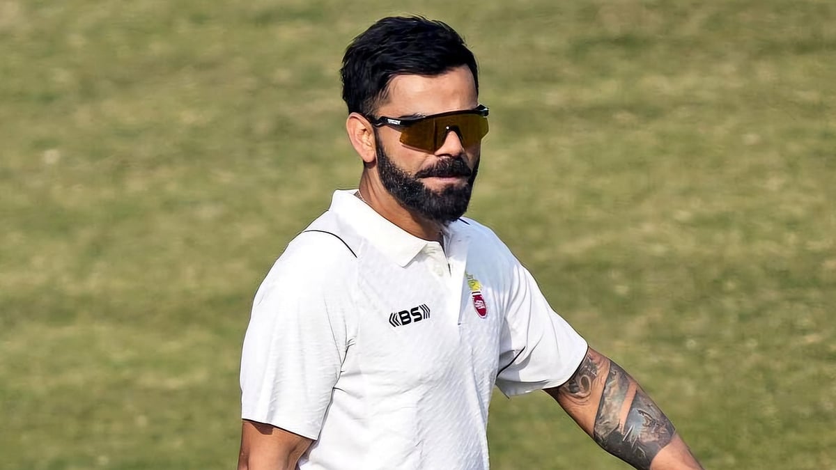 Virat Kohli during a practice session at Arun Jaitley Stadium