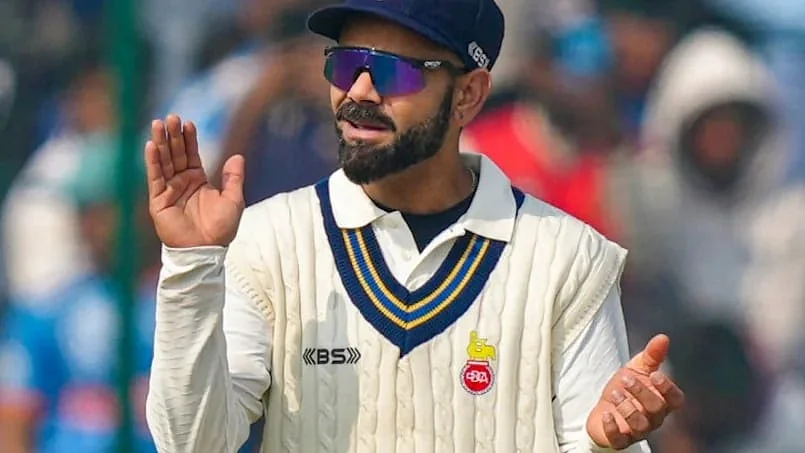 Virat Kohli eggs on his teammates in Ranji Trophy (photo: @BCCIdomestic/X)