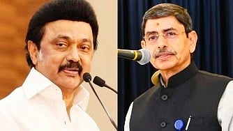 Chief minister M.K. Stalin and governor R.N. Ravi (right) 