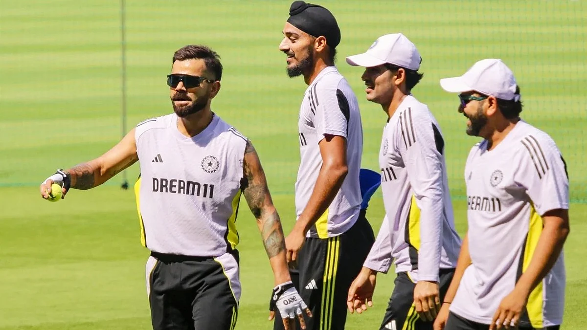 From left: Virat Kohli, Arshdeep Singh, Shubman Gill and Rohit Sharma in Nagpur