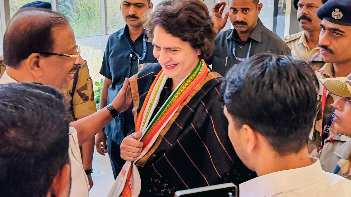 Priyanka Gandhi arrives in Kannur on 8 February (photo: PTI)