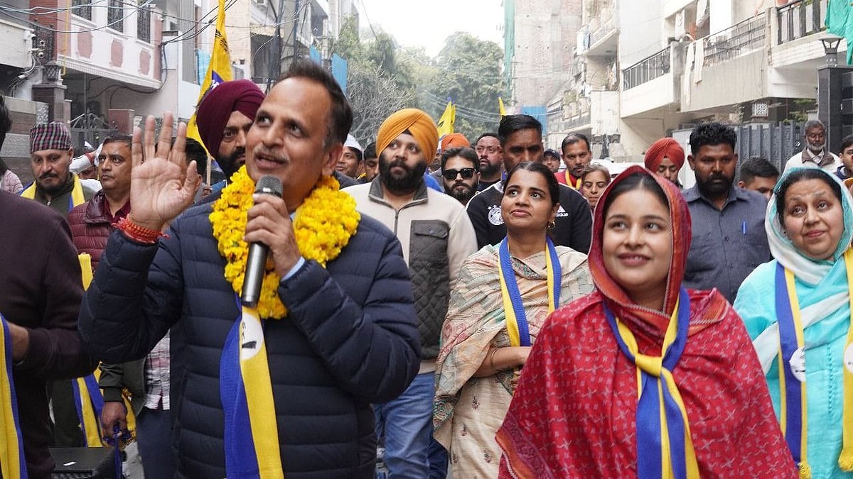 Former AAP minister Satyendar Jain during the 2025 Delhi assembly election campaign