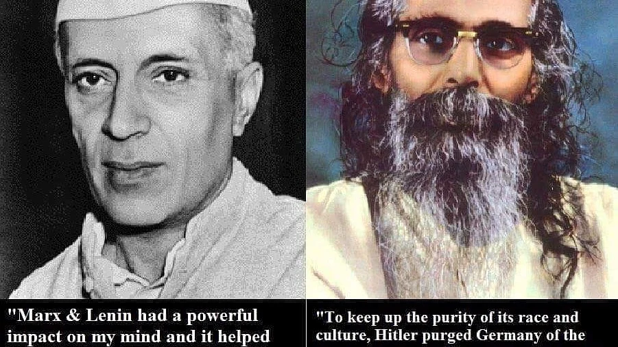 Who claimed CIA aid from the US: Marx–Lenin influenced Nehru or Hitler’s ‘race pride’-praising Golwalkar?